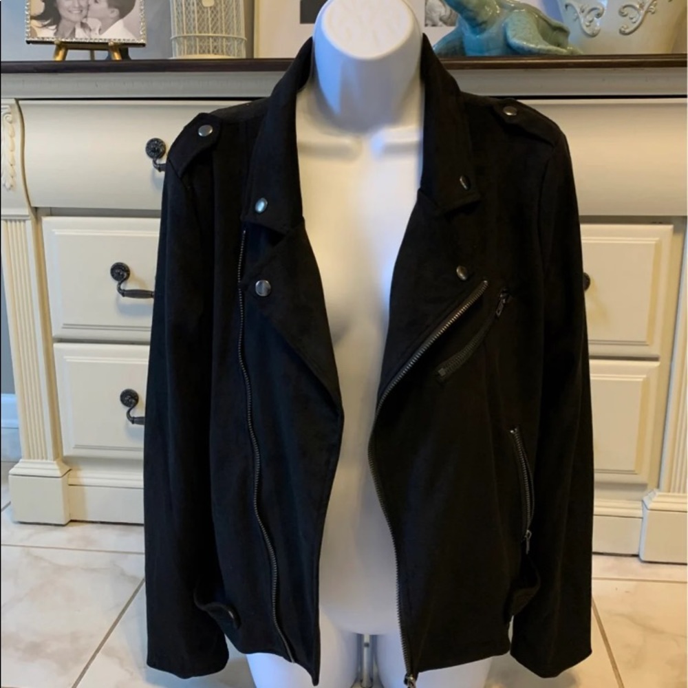 Faux suede bikers jacket sz M